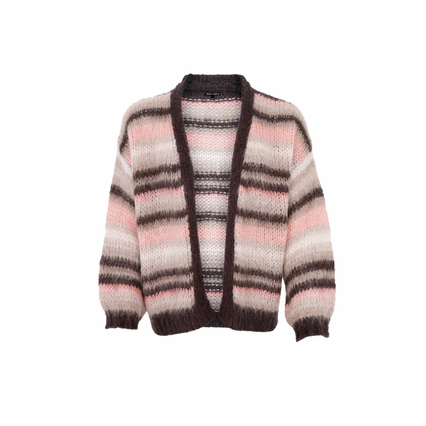 BCALANA stribet cardigan - Onesize - Black Colour