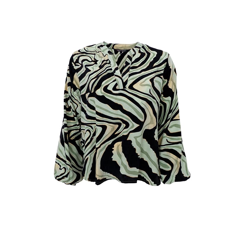 BCLUNA bluse - Green Craze - M/L- Black Colour