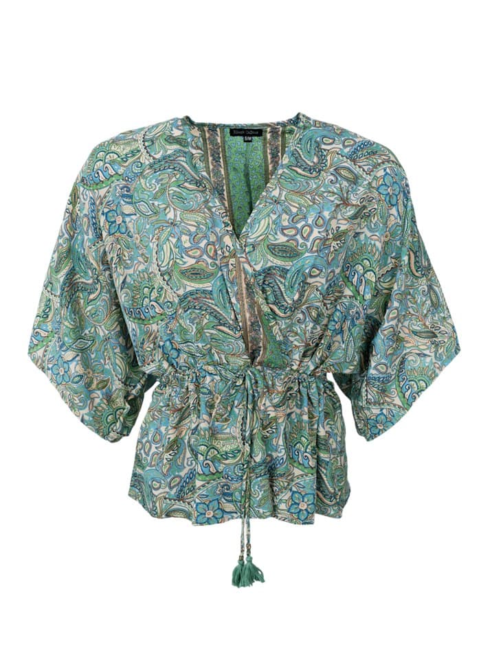 BCLUNA-bluse med V-hals - M/L - Black Colour