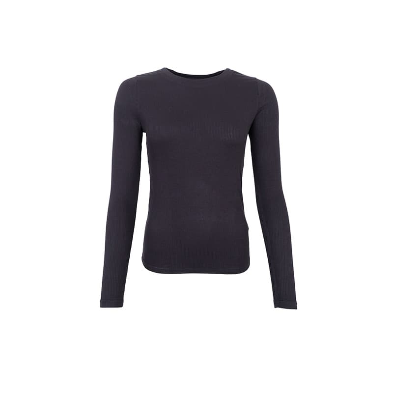 Langærmet dame t-shirt - Sort - S/M - Black Colour