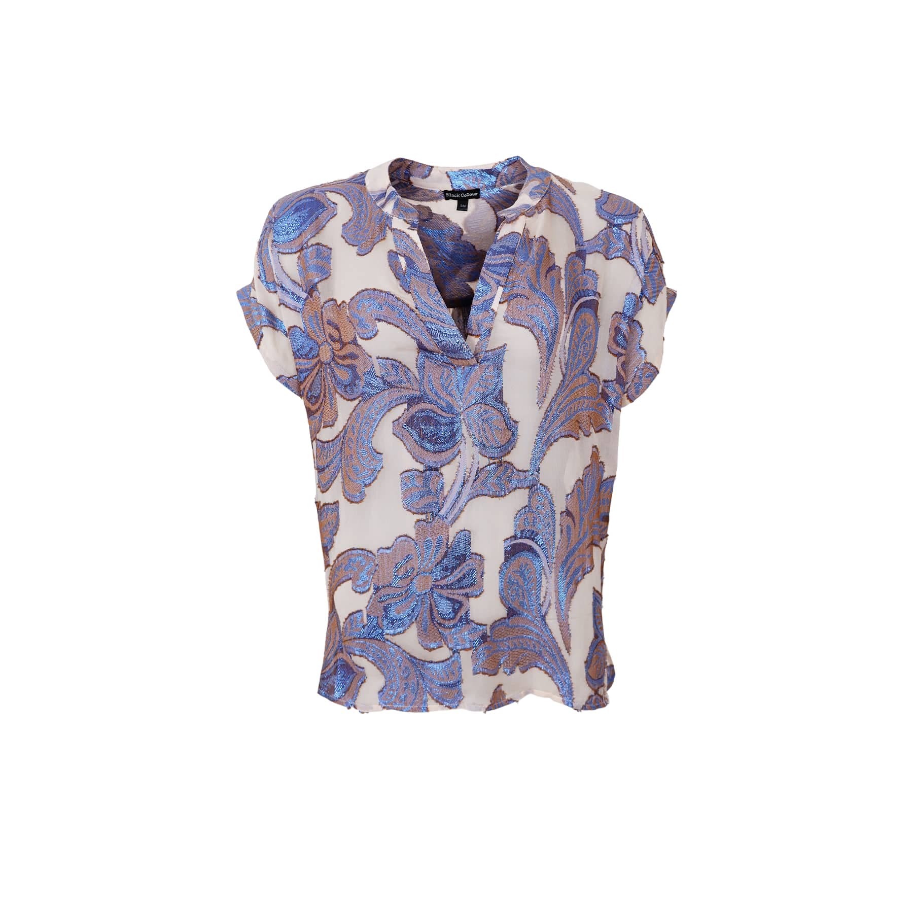 BCKENZIE kortærmet bluse med V-hals - M/L - Black Colour