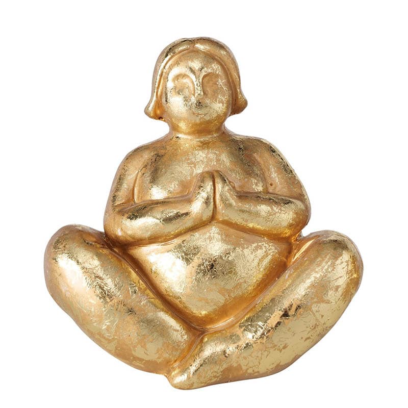 Yoga Figur Dame - Guld farvet - 20 cm