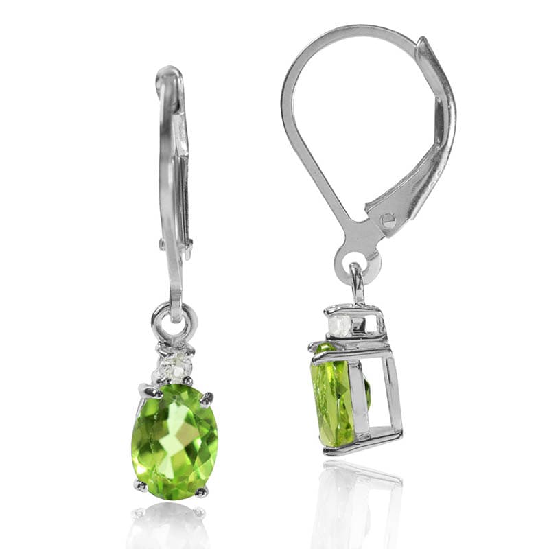 Øreringe med Peridot - 26mm - pr par