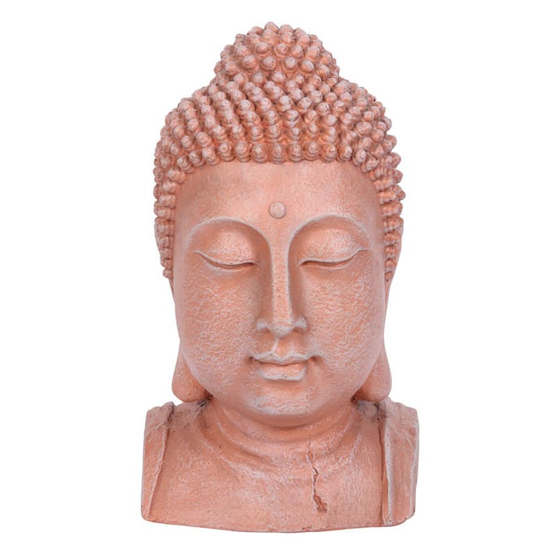 Buddha Hoved Figur - Terrakotta look - 41 cm