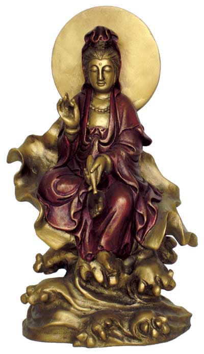 Kuan-Yin figur siddende - 22cm
