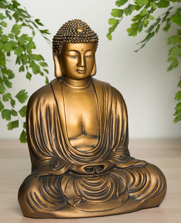 Japansk Buddha figur - 22 cm - gylden