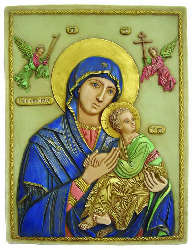 Ikon Tavle - Jomfru Maria med Jesus barnet
