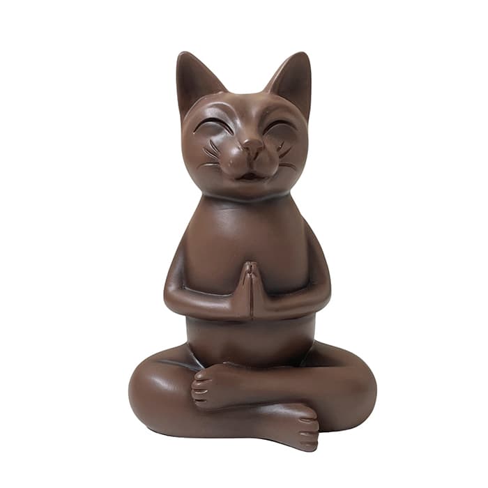 Mediterende Kat - Brun - Figur