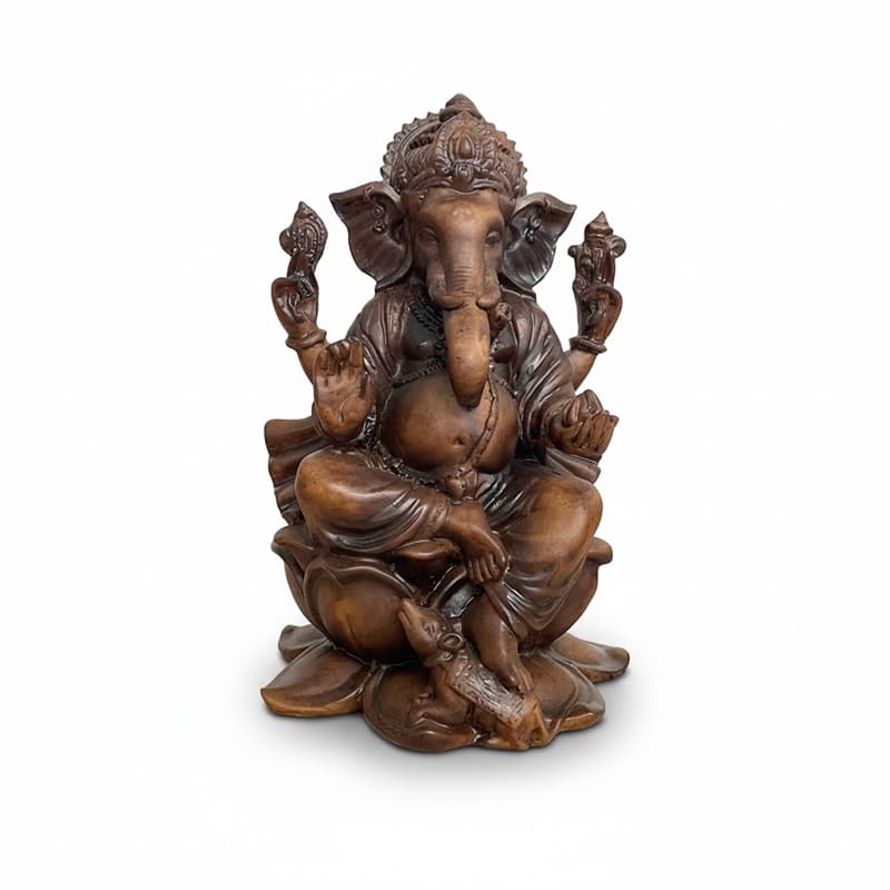 Ganesh Figur på lotus - 21 cm