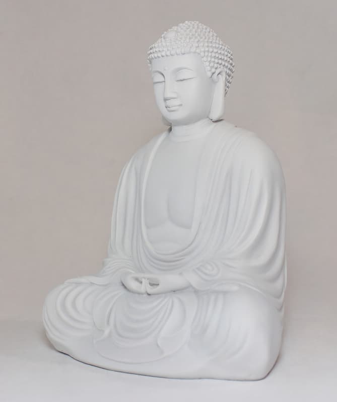 Japansk Buddha figur - hvid - 22 cm