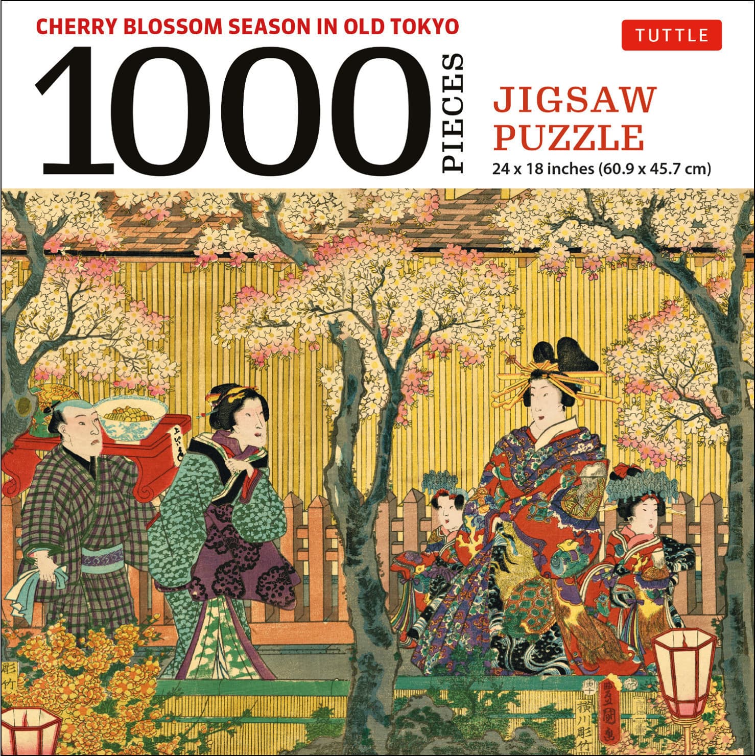Cherry Blossom Season in Old Tokyo - puslespil med 1000 brikker