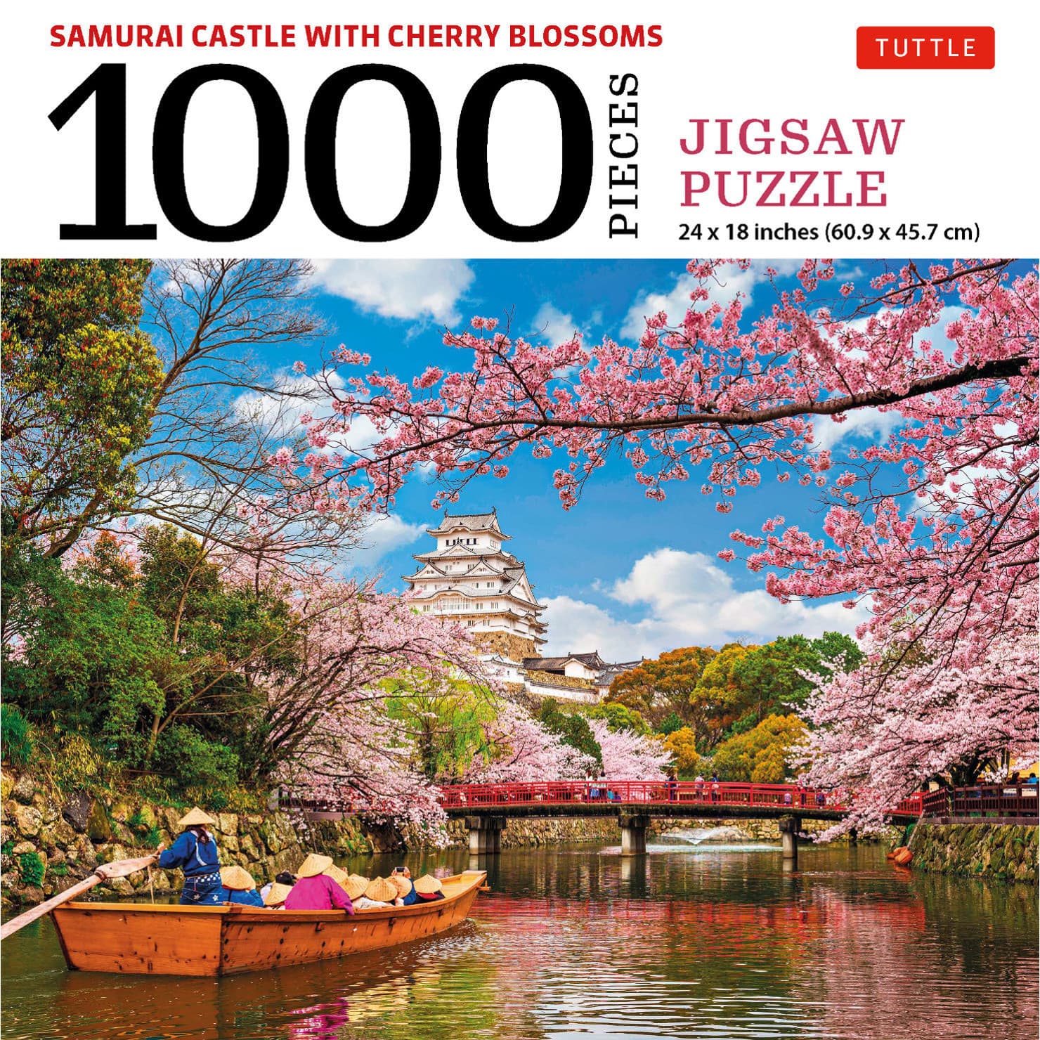 Samurai Castle with Cherry Blossoms  -  puslespil med 1000 brikker