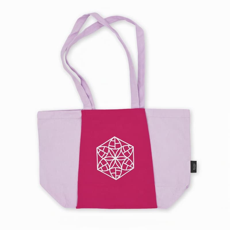 Yogataske - lavendel og rosa - økologisk bomuld