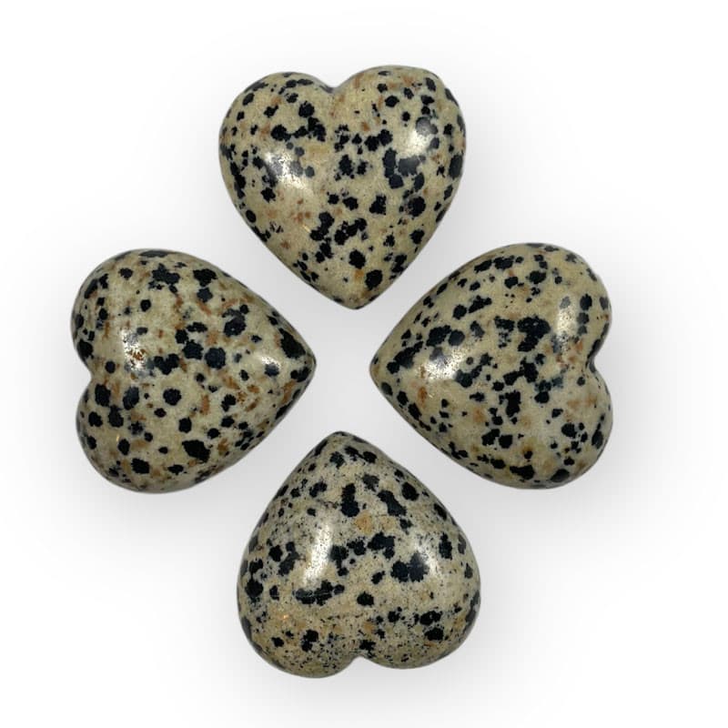 Dalmatiner Jaspis - Hjerte - ca 4 cm - Flad