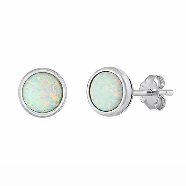Ørestikker med Opal - 7 mm - pr par