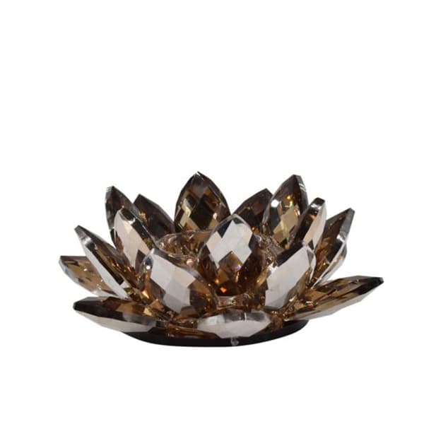 Lotus Lysestage med spejleffekt - Amber