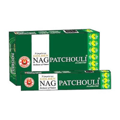 Golden Nag Patchouli Røgelse - 15 gram - Indisk Røgelse