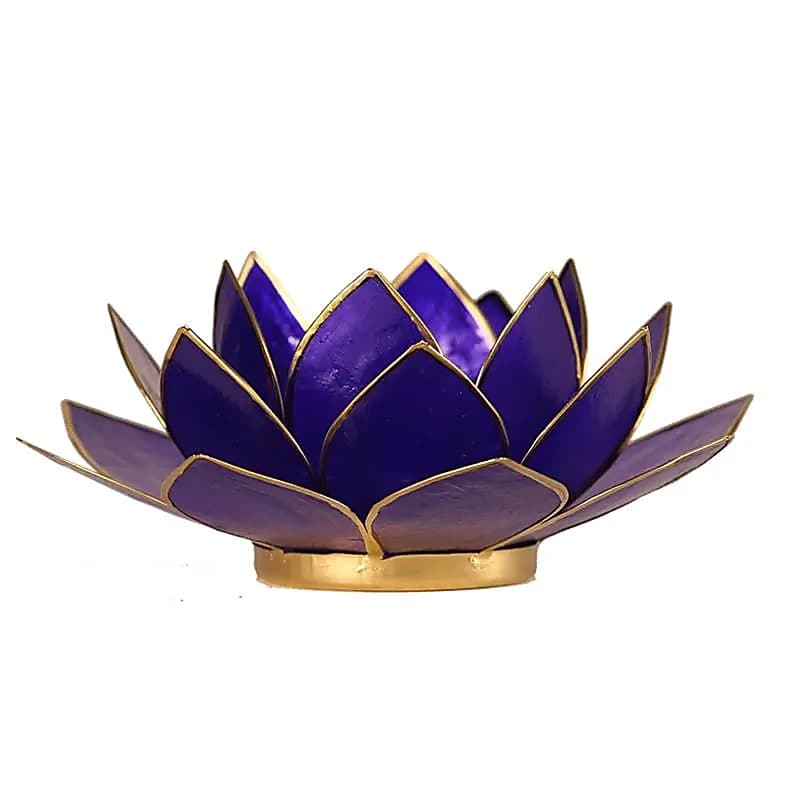 Lotus Lysestage - 6 chakra - indigo guld