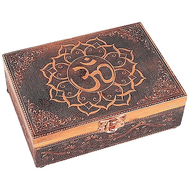 Tarotkort /Englekort æske med Aum - kobber look