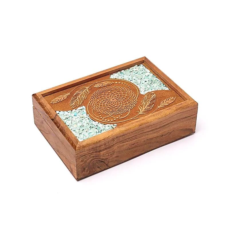 Tarotkort / Englekort æske med Drømmefanger og Amazonit