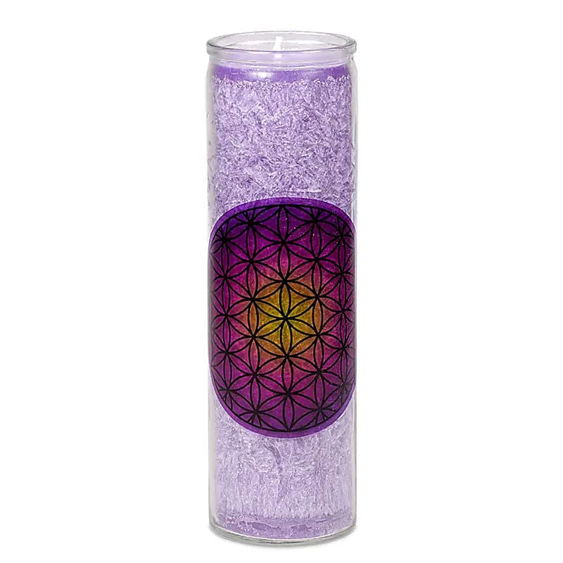 Duftende stearinlys med Flower of Life - Lilla