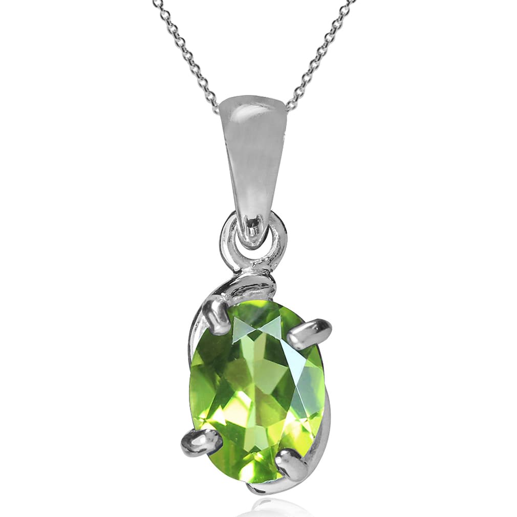 Vedhæng med Peridot - 17mm - m/kæde