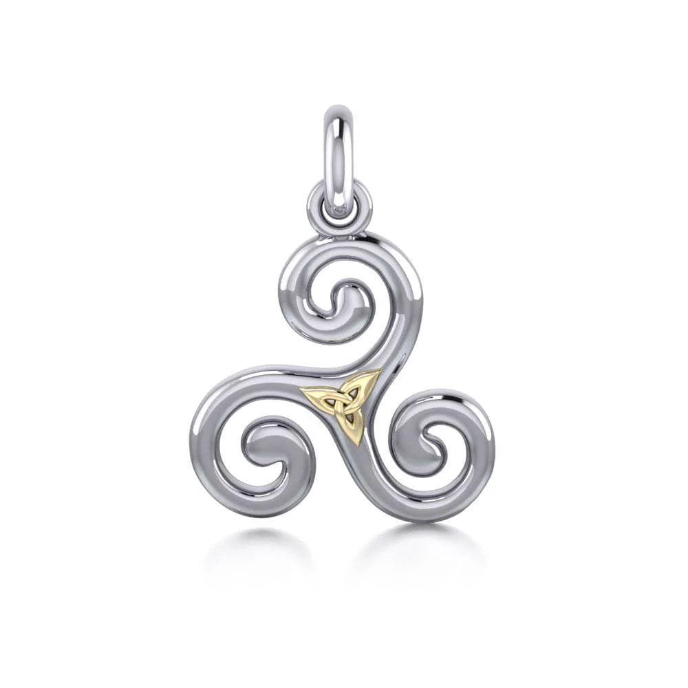 Vedhæng Triskele og Triquetra - Treenighedssymbolet - 24mm - u/kæde