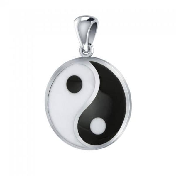 Yin Yang vedhæng - 24mm - u/kæde