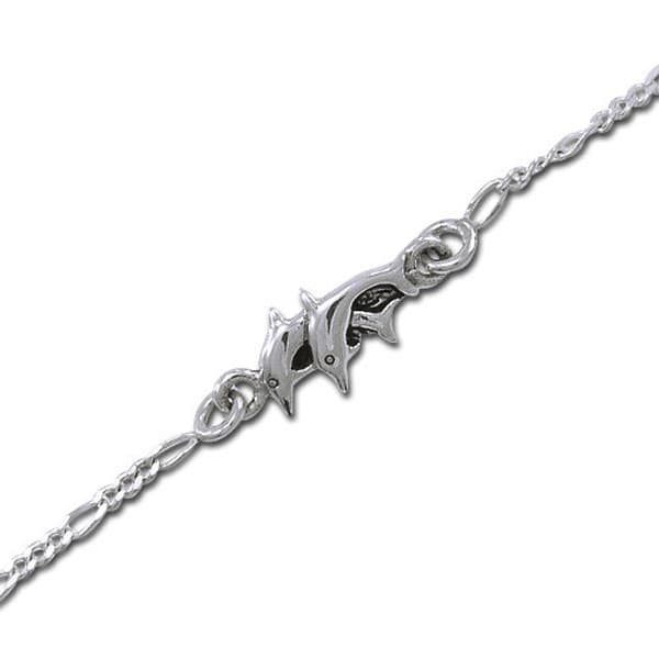 Armbånd med delfiner - 17cm