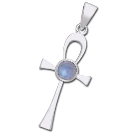 Ankh kors med Månesten - u/kæde