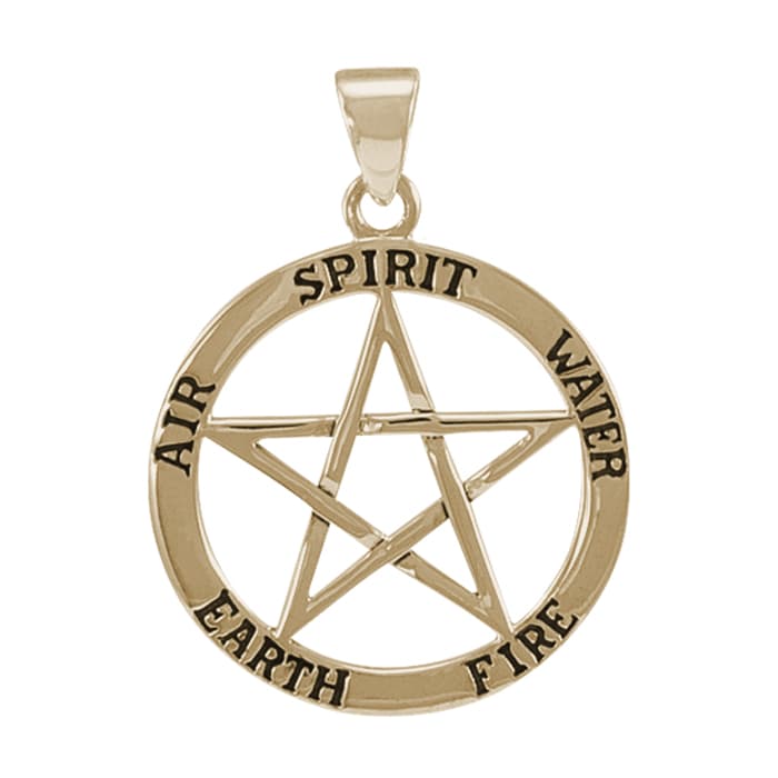 Vedhæng med Pentagram - 28mm - u/kæde