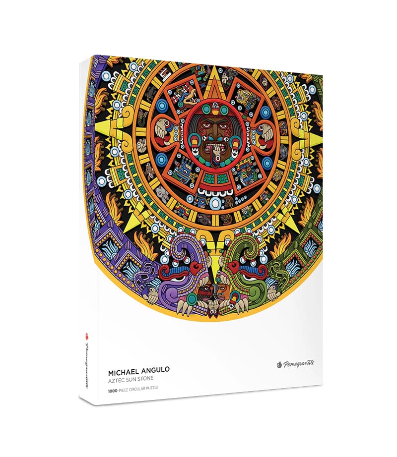 Aztec Sun Stone - rundt puslespil med 1000 brikker