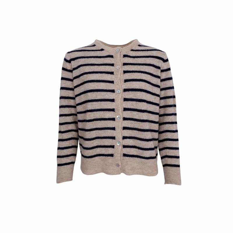 BCDELL stribet strikket cardigan - S/M - Black Colour