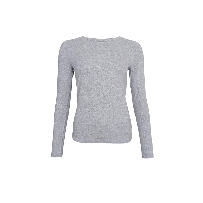 Langærmet dame t-shirt - Grå - L/XL - Black Colour