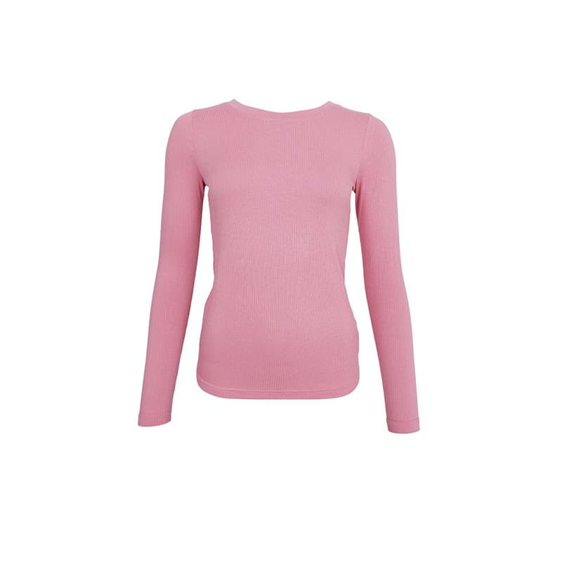 Langærmet dame t-shirt - Rose - S/M - Black Colour