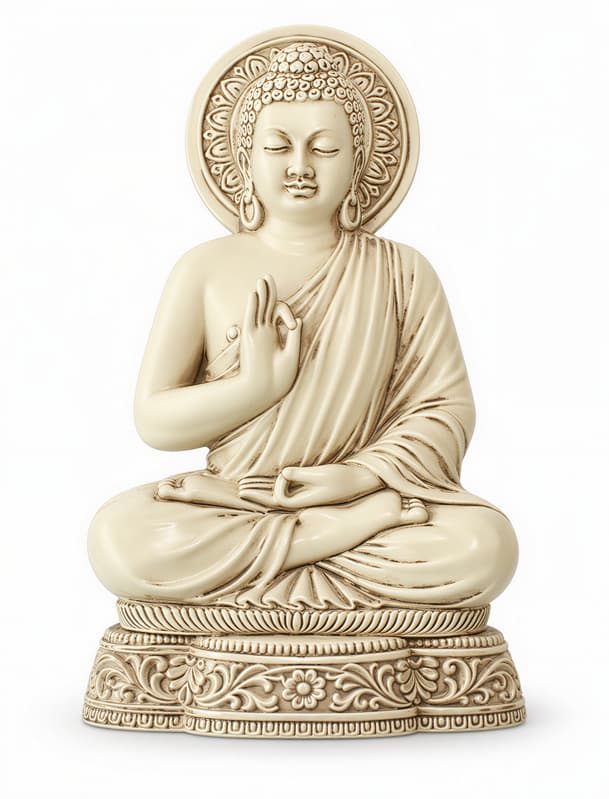 Buddha vægrelief - 23 cm - Vitarka Mudra