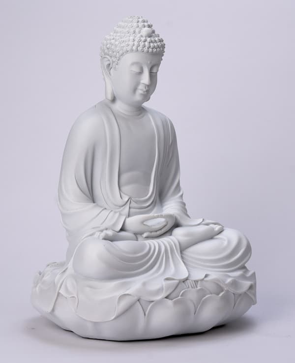 Buddha Figur - Hvid - 29cm