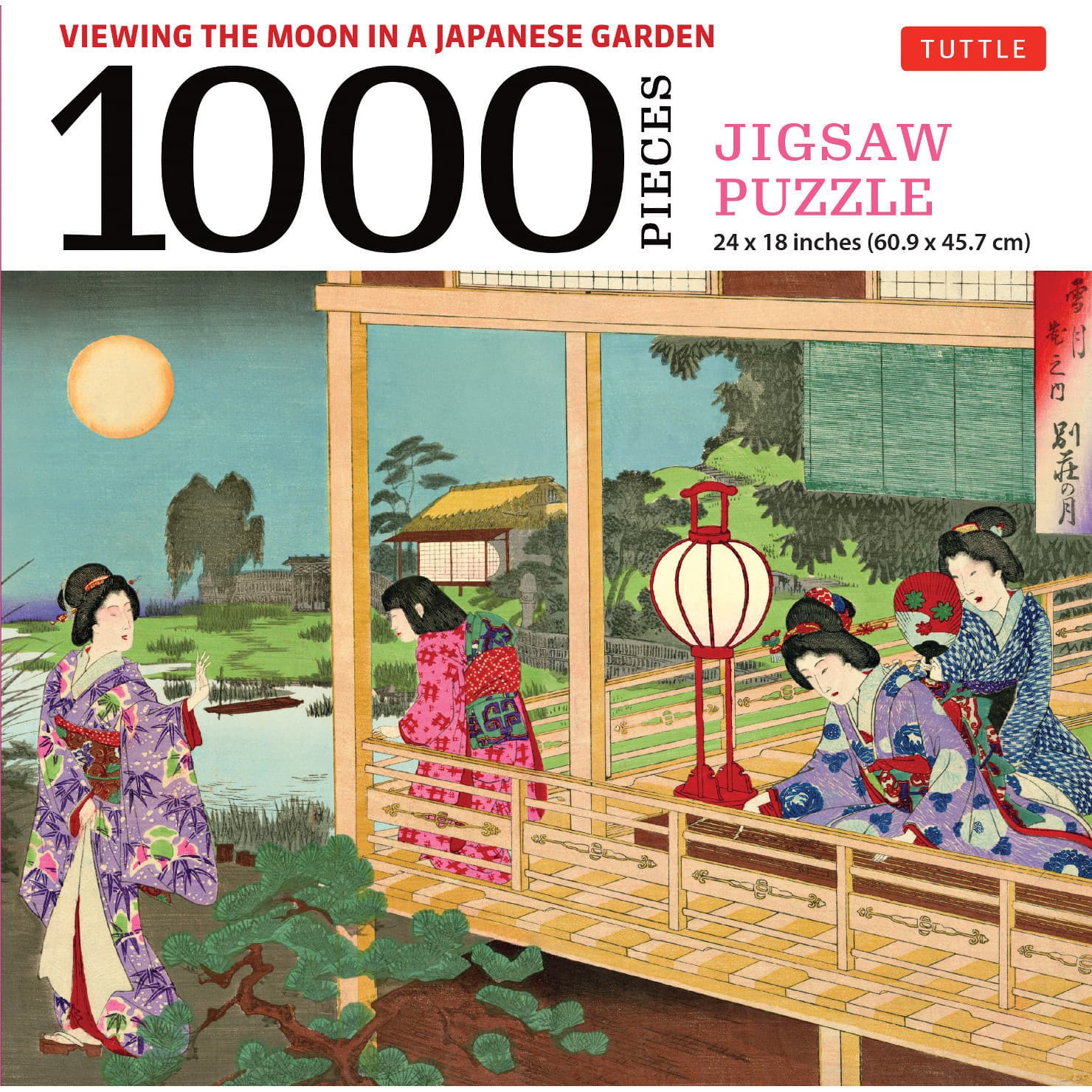 Viewing the Moon Japanese Garden - puslespil med 1000 brikker