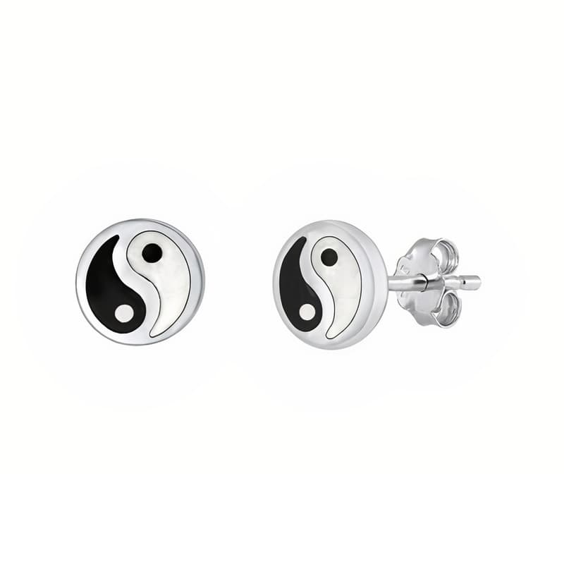 Yin Yang Ørestikker - 4mm - pr par