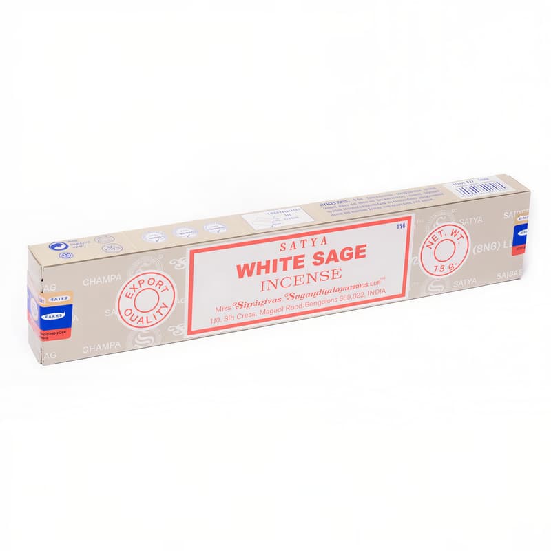 Satya White Sage røgelse - 15 gram - Røgelsespinde