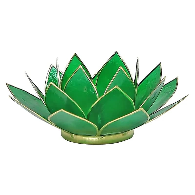 Lotus Lysestage - 4 chakra - grøn guld