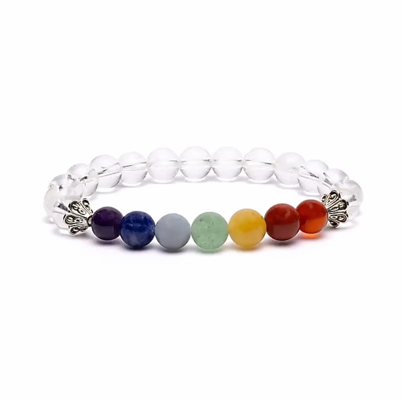 Chakra armbånd med bjergkrystal - 8 mm