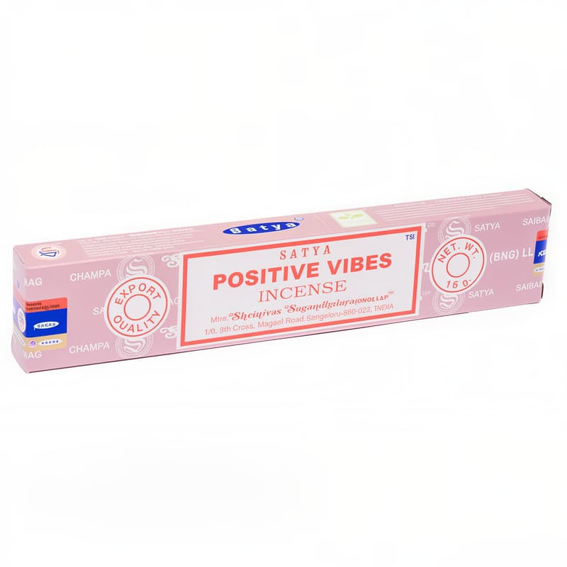 Satya Positive vibes røgelse - 15 gram - Røgelsespinde