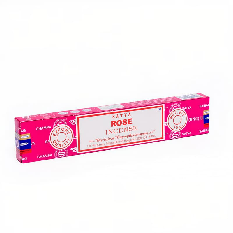 Satya Rose røgelse - 15 gram - Røgelsespinde