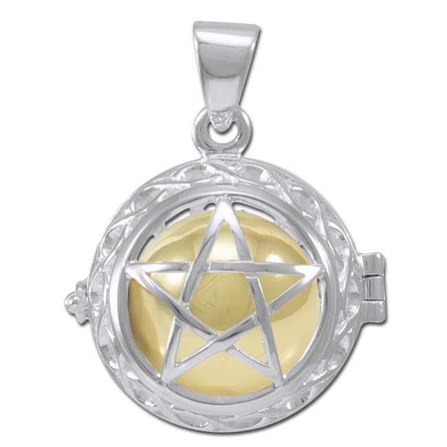 Engleklokke / Harmony ball med Pentagram - u/kæde
