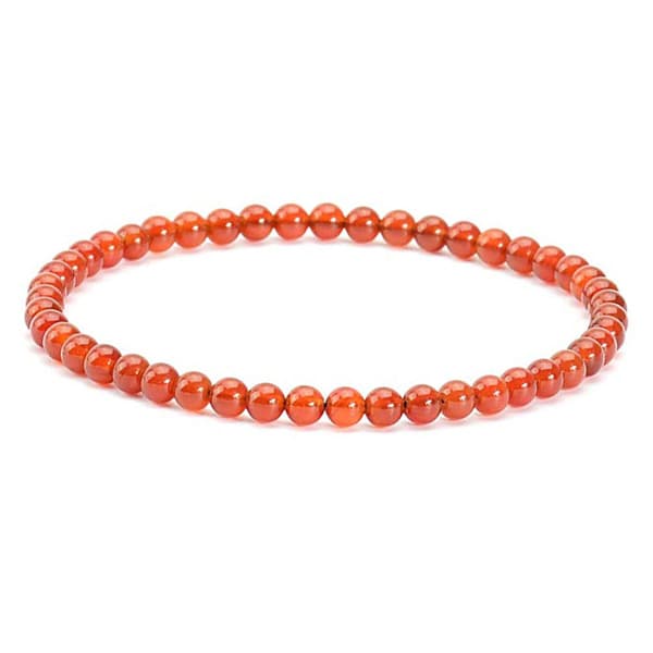 Armbånd Rød Agat - 4mm