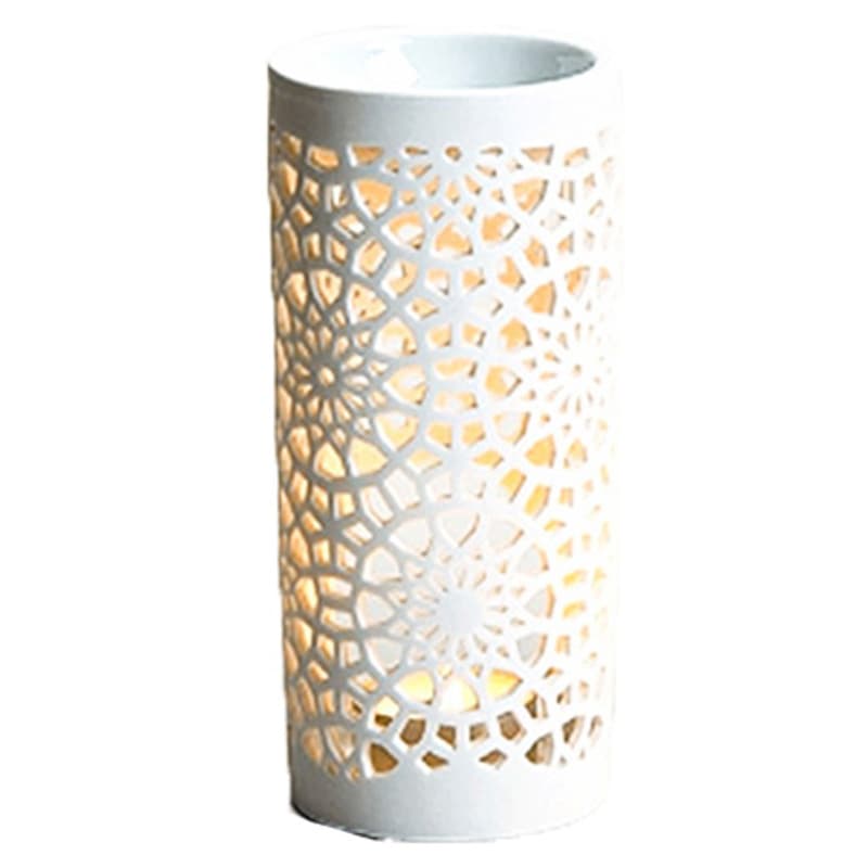 Duftlampe hæklemønster - hvid - 8cm