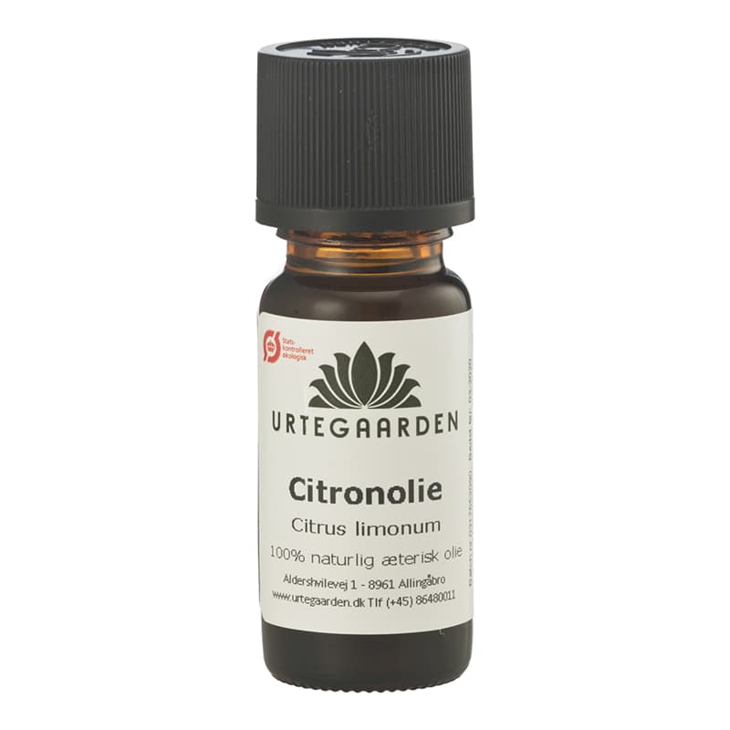 Æterisk olie - Citronolie - Urtegaarden - 10ml - Æteriske olier - Økologisk