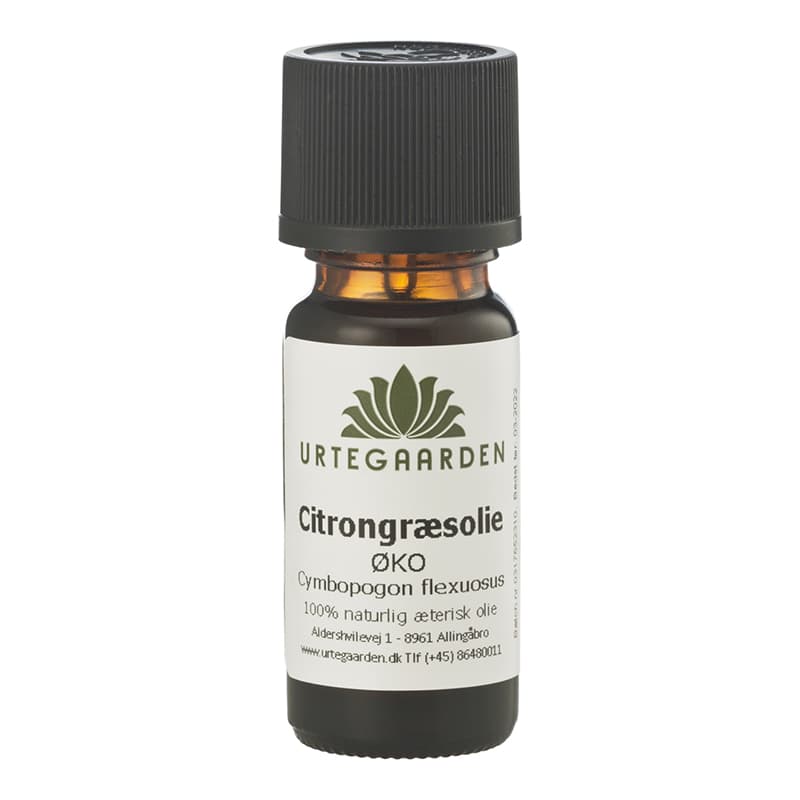 Æterisk olie - Citrongræsolie - Urtegaarden - 10ml - Æteriske olier - Økologisk